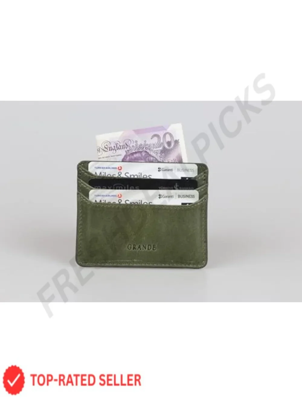 Genuine Leather Card Holder Super Slim Minimalist Wallet 6 Card Slots